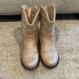 Girls gold Cat & Jack cowgirl boots